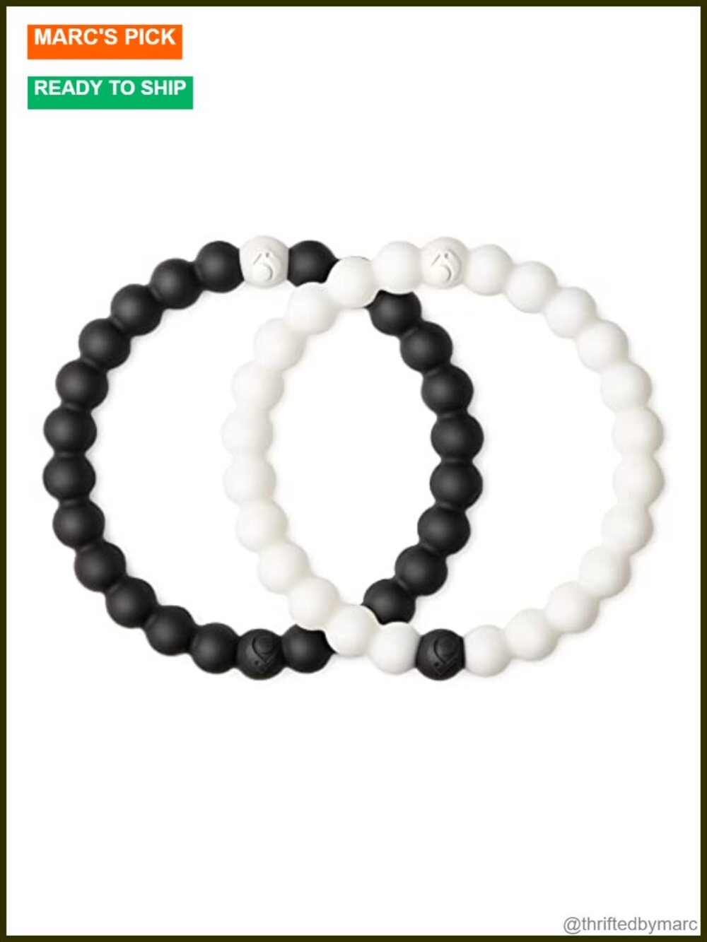 Silicone Beaded Slide-On Stretch Bracelet Dual Set with Charitable Give Back
